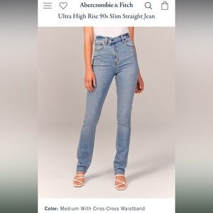 A&F The 90s Slim Straight Ultra High Rise- 16 Long